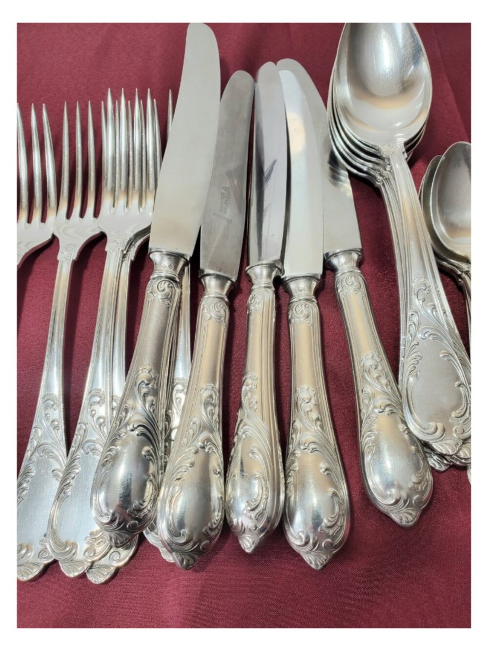 Vintage German Silverplate 90 Flatware Set by Fr. Burberg & Co. Solingen